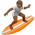 🏄🏾 person surfing: medium-dark skin tone display on Apple